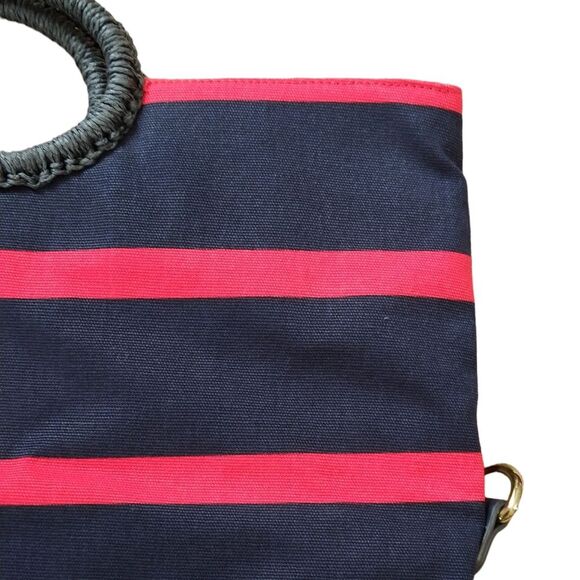 NWOT Talbots Large Nautical Striped Canvas Tote Clutch Shoulder Bag - Picture 8 of 9